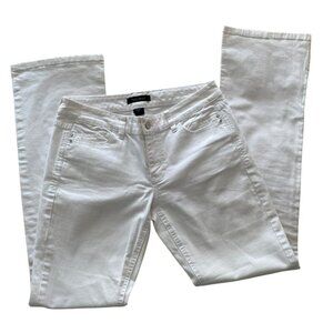 WHITE HOUSE BLACK MARKET WHITE DENIM CLASSICJEANS MEDIUM RISE STRAIGHT FIT SZ 6R